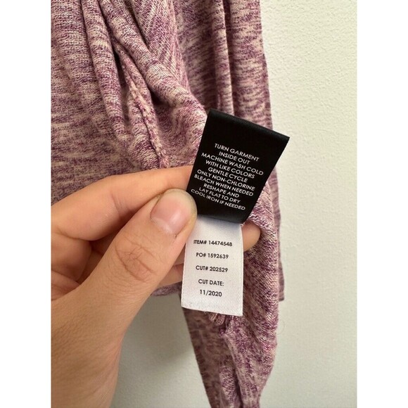 Torrid Women's Space-Dye Cardigan Drape Front Sweater Waterfall Beige Pink Sz 2X - Picture 6 of 7